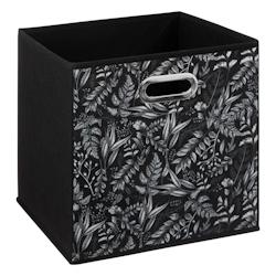 FIVE Boîte de rangement Noir avec déco 31 x 31 x 31 cm - noir JJ5323_0