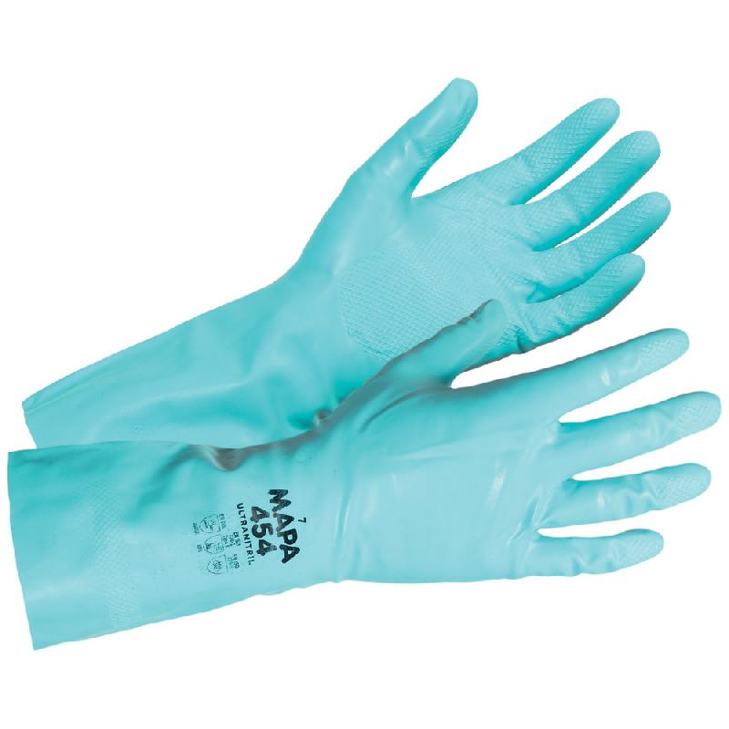 GANTS DE MÉNAGE MAPA OPTIMO 454 VERTS TAILLE 7, LOT DE 10 PAIRES