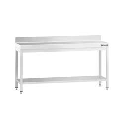 GGM Gastro Tables Inox de Travail Premium avec Dosseret et Etagère - Profondeur 600 mm - ATK206A - 4063326066798_0