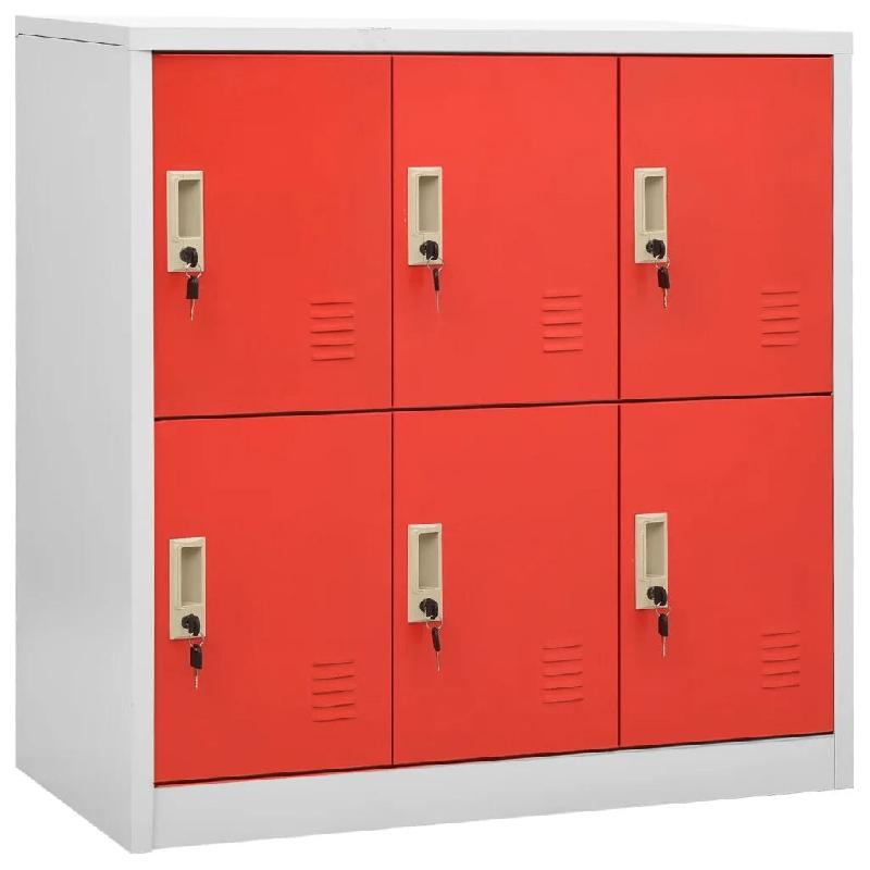 Helloshop26 - Armoire à casiers moderne 90 x 45 x 92 cm avec serrures rangement sécurisé enfants en acier gris 02_0046925 - gris acier 3000234501127_0