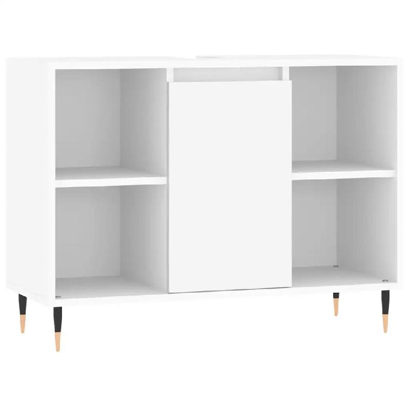 Helloshop26 - Armoire de salle de bain design industrielle rangement flexible 80 x 33 x 60 cm en bois d'ingénierie blanc 02_0049049 - blanc Bois mass_0