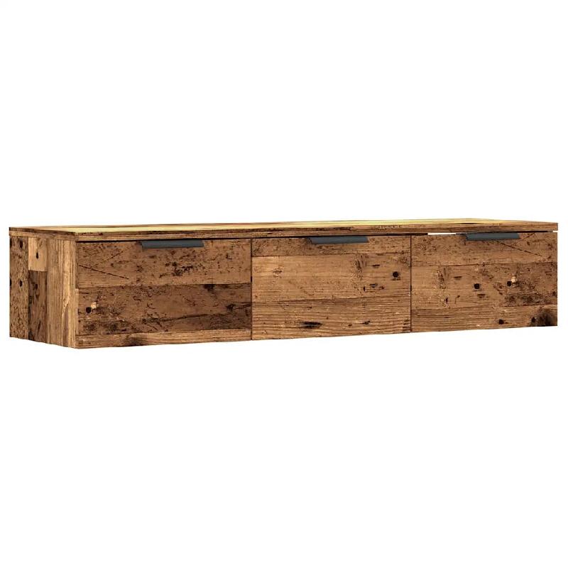 Helloshop26 - Armoire murale design polyvalent rangement 102 x 30 x 20 cm en bois d'ingénierie vieux bois 02_0050988 - Bois massif 3000236684736_0