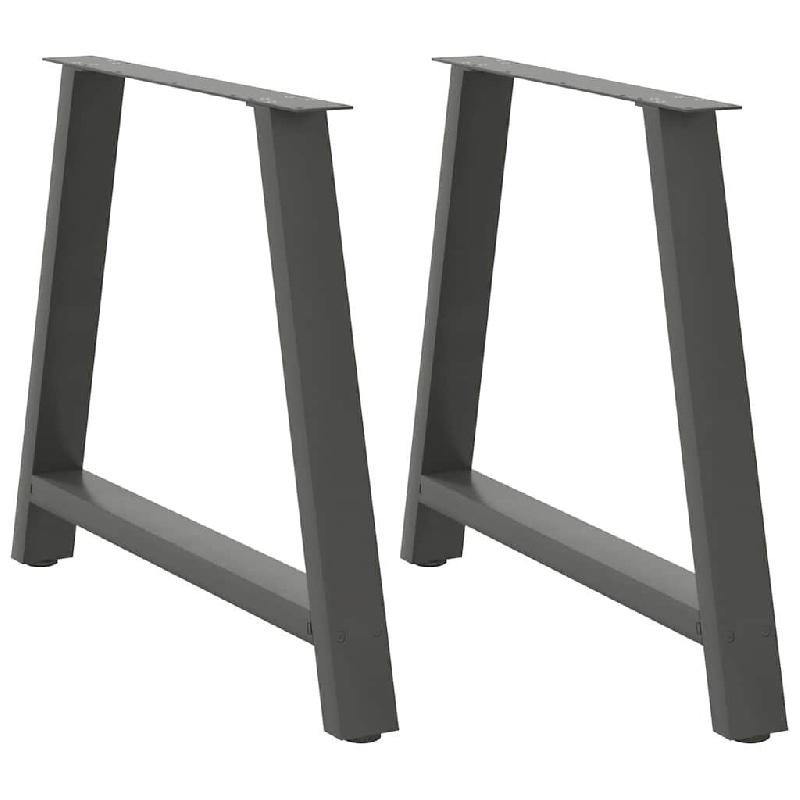 Helloshop26 - Lot de 2 pieds de table à manger en A 90 x 72 cm design moderne avec niveleurs réglables en acier anthracite 02_0057138 - acier 300023_0