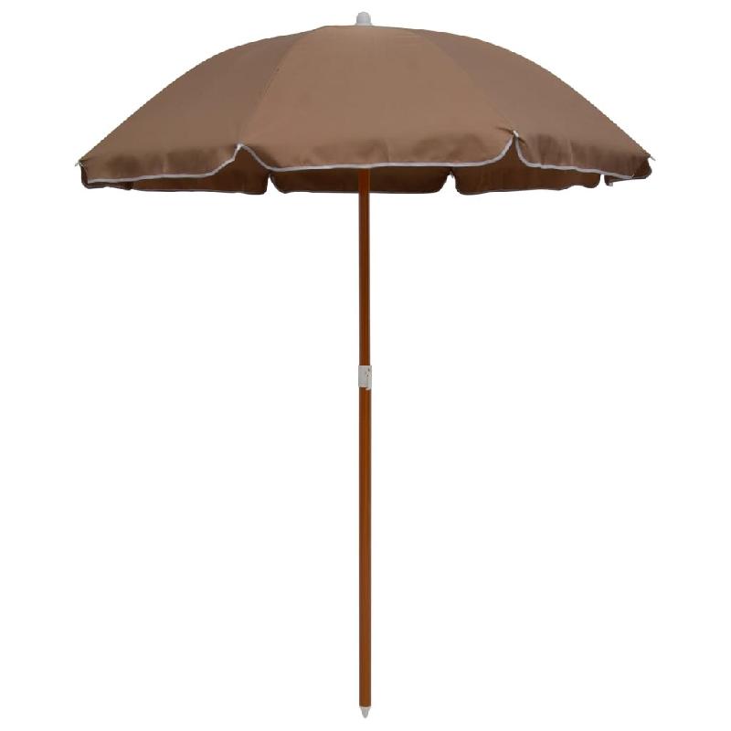 Helloshop26 - Parasol mobilier de jardin avec mât en acier 180 cm taupe 02_0008099 - Bois massif 3000433547766_0