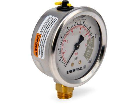 G2509L, Manomètre, 63 mm Face, Raccordement Vertical, Bain de glycérine, 7 bar pression maximale_0