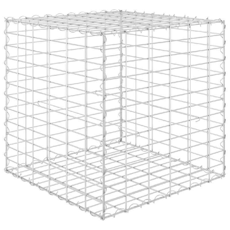 JARDINIÈRE LIT SURÉLEVÉ PLANTES FLEURS JARDIN CUBE À GABION FIL D\' ACIER 60 X 60 X 60 CM 02_0000967_0