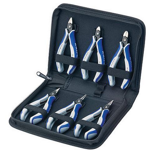 TROUSSE COMPOSÉE D'UN JEU DE 6 PINCES - GAINAGE BI-MATIÈRE - KNIPEX