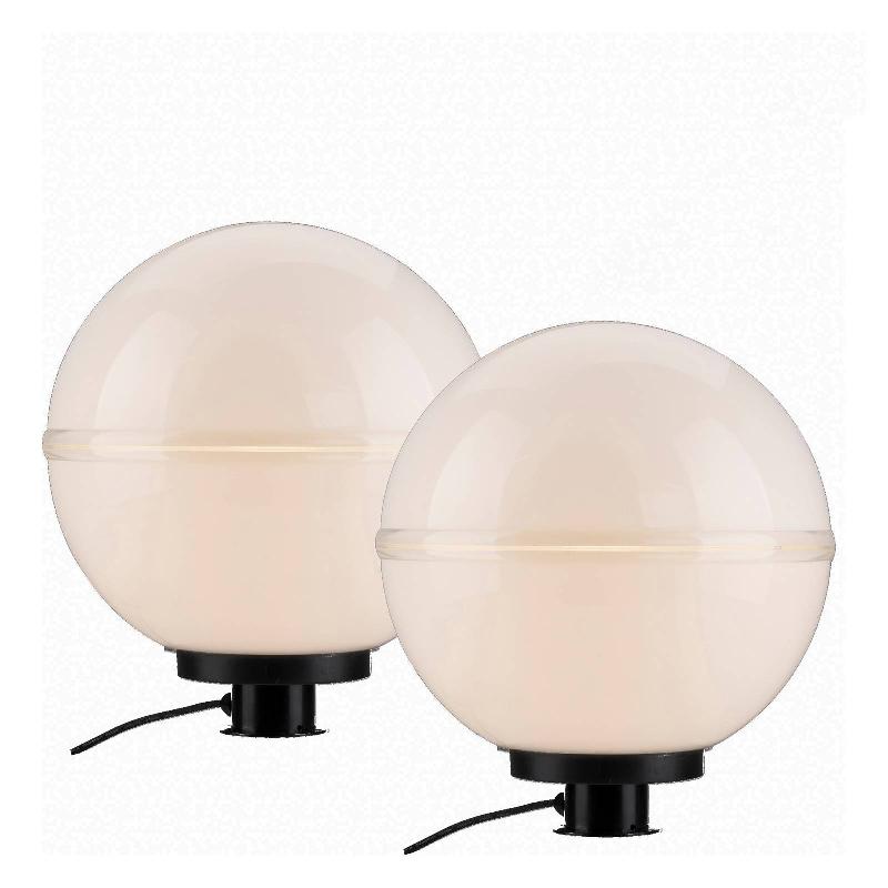 JUST LIGHT. LAMPE DÉCORATIVE D\'EXTÉRIEUR HEMIS, PIQUET DE TERRE, LOT DE 2 Ø 40CM
