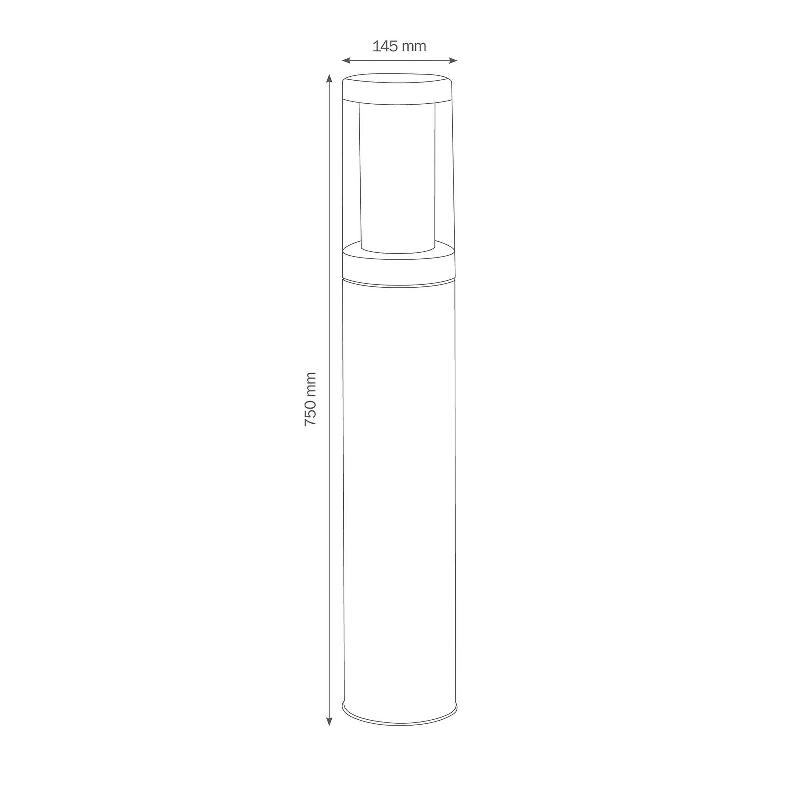 LCD BORNE LUMINEUSE 1256 EN ACIER INOXYDABLE RÉSISTANT À L\'EAU DE MER 75CM