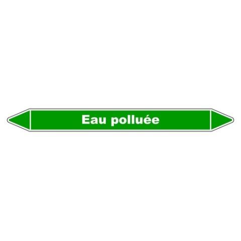 LOT DE 3 - MARQUEUR DE TUYAUTERIE - EAU POLLUÉE - NFX 08-105 - VINYLE LAMINÉ 250 X 26 MM