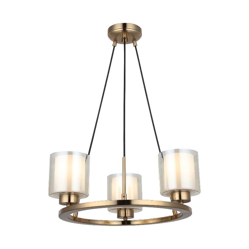 LUCEA LUSTRE RESSA, Ø 44 CM, LAITON ANTIQUE, À 3 LAMPES.