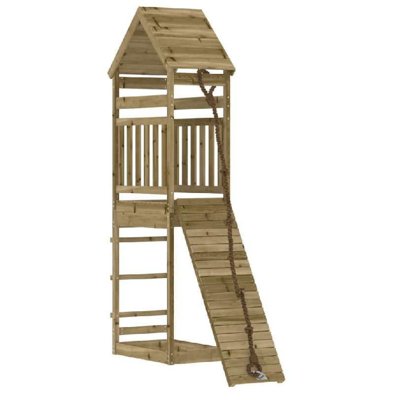 MAISONNETTE DE JEU AVEC MUR D\'ESCALADE 55 X 175 X 264 CM BOIS DE PIN IMPRÉGNÉ 02_0004853_0