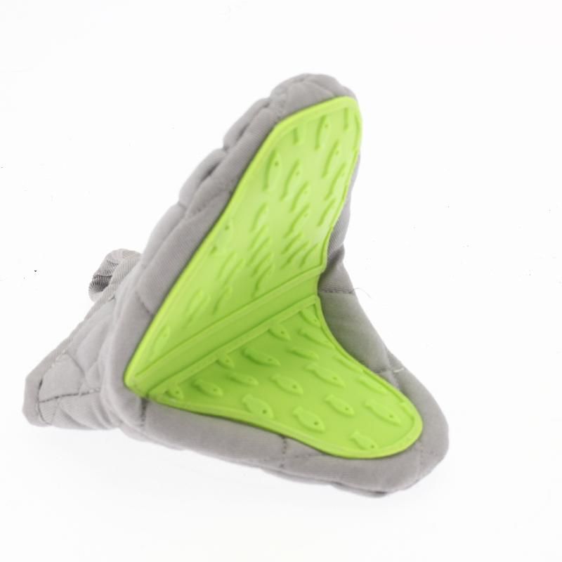 MANIQUE DE CUISINE SILICONE GRIS/VERT