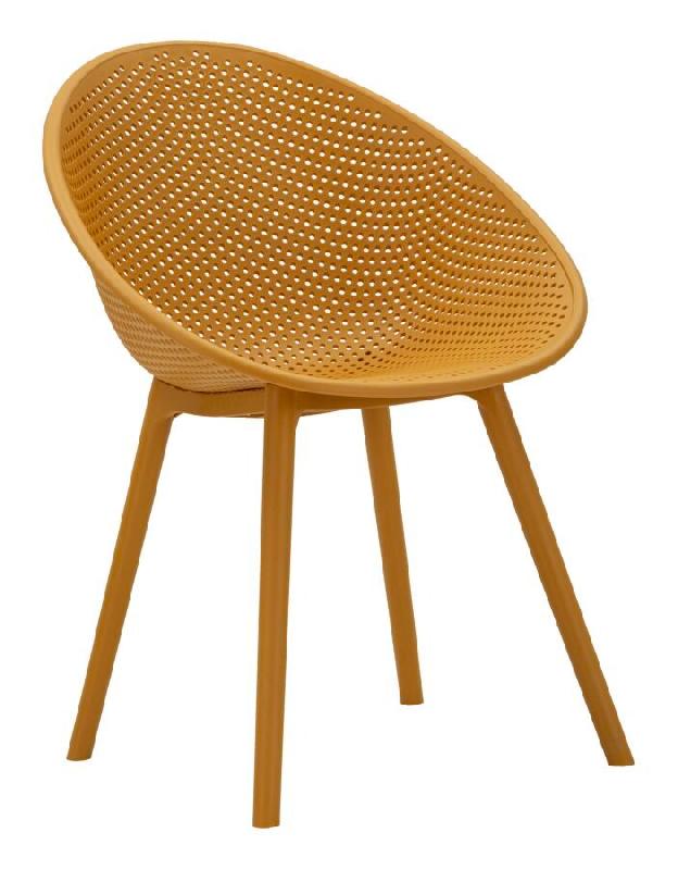 Mauro Ferretti Lot De 2 Chaises Ibiza Moutarde En Polypropylène 59X59X83 Cm - Design Tissé Pour Une Utilisation Intérieure Et Extérieure - Série_0