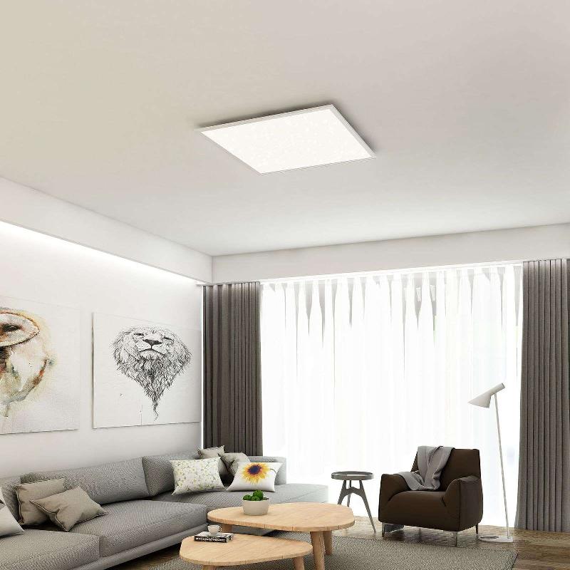 BRILONER PANNEAU LED VESTA, CIEL ÉTOILÉ LED, 59 X 59 CM