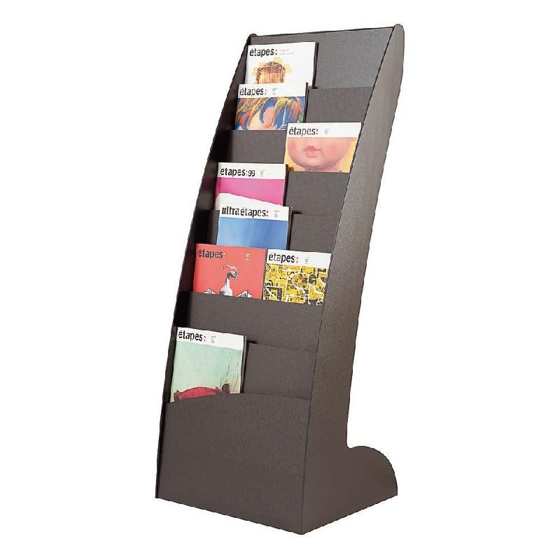 PAPERFLOW PRÉSENTOIR COURBO PAPERFLOW - MONOBLOC - 8 CASES - NOIR