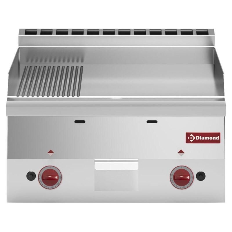 Plaque de cuisson à gaz 2/3 lisse1/3 nervurée - Diamond - 0615402461696_0