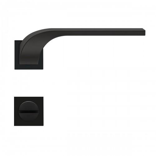 POIGNÉES DE PORTE SUR MINI-ROSACES CARRÉES ER 87QM LAS VEGAS - NOIR MAT - À CONDAMNATION KARCHER DESIGN