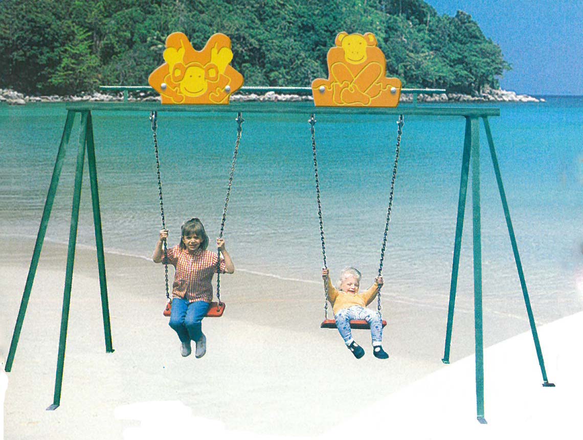 Portique Kids Singes - Ref : 1607/SB - Armature en acier galvanisé, Hauteur 3m_0
