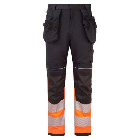 PORTWEST FR452 PANTALON HOLSTER PW3 MODAFLAME HV CLASSE 1 ORANGE/NOIR - TAILLE 40 - STANDARD