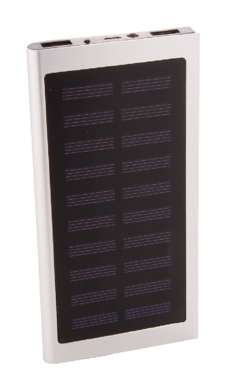 Power Bank en aluminium recyclé avec chargeur solaire intégré - 4000 mAh - 2 ports USB et USB-C_0