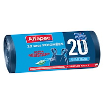 SAC POUBELLE 20 LITRES AVEC POIGNÉES ALFAPAC - 40 SACS