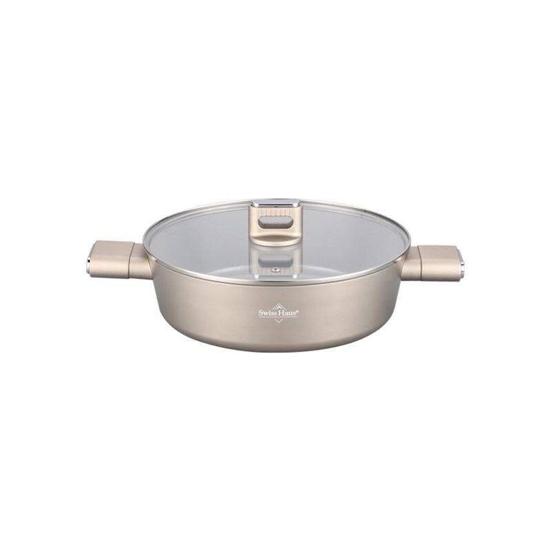 Sauteuse 24x7,5cm avec couvercle tous feux dont induction Speiez Castle Collection Champagne  SH-SCLC24CH usage non-intensif Swiss Haus - 540701164205_0