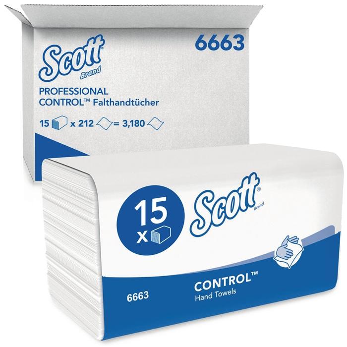 Serviette SCOTT 6663 - 1 couche gaufrée blanche L315 x l215 mm - 3180 serviettes/UE - Adapté à 9000 474 108_0