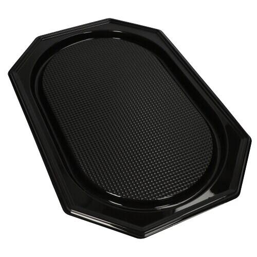 Starpak 100 plats de service, PET 55 x 36 cm noir plat de fête - noir plastique 88444_0