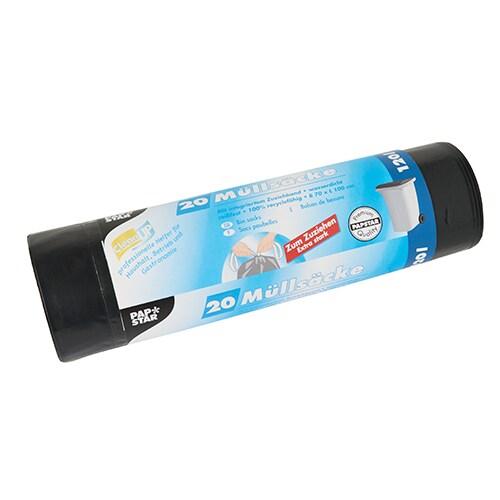 Starpak 20 sacs poubelle avec lien coulissant, LDPE 120 l 100 cm x 70 cm noir - noir plastique polypropylène 10052_0