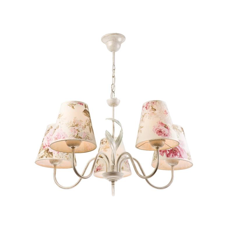 LAMKUR SUSPENSION SARA ABAT-JOUR TISSU DÉCOR FLORAL, 5L
