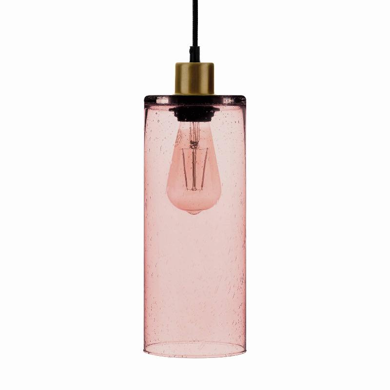 SOLBIKA LIGHTING SUSPENSION SODA CYLINDRE EN VERRE ROSÉ Ø 12CM