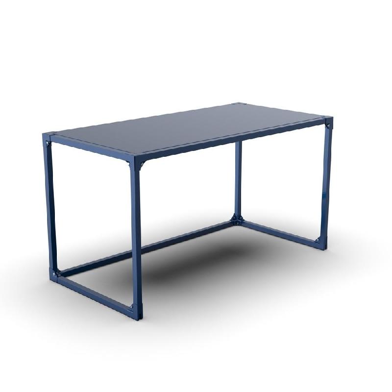 Table GILKIT structure et plateau 2mm en métal bleu 120x60x65 cm_0