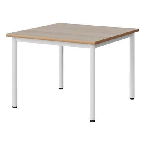TABLE MALIBU 80X80CM T3 4P STRA ALAISÉ ACACIA/BLC 9016