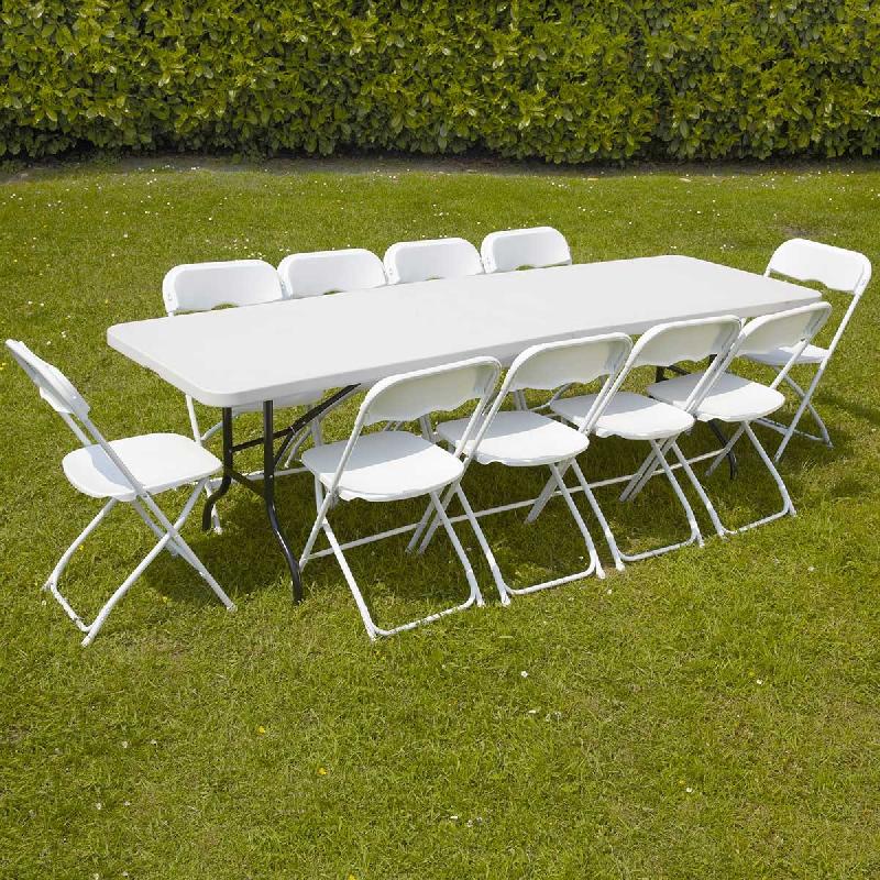 Table monobloc et chaises pliantes 10 places 200cm pehd_0