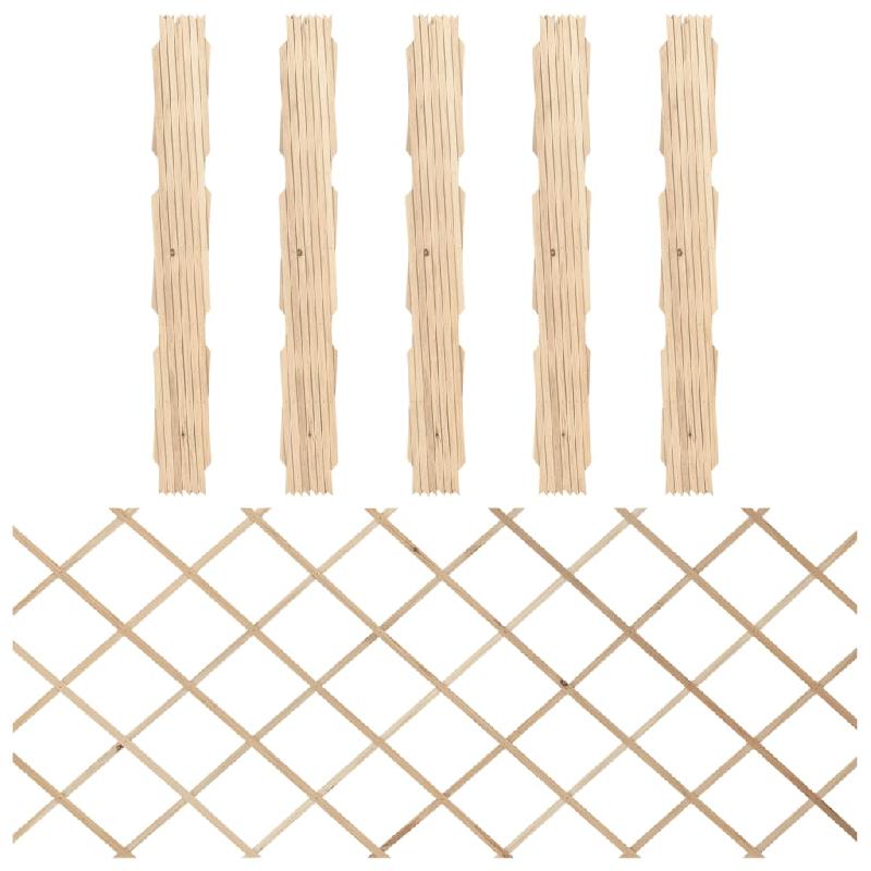 Vidaxl clôtures en treillis 5 pcs bois de sapin massif 180x80 cm 316422_0