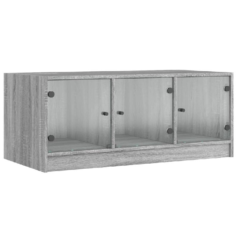 VidaXL Table basse avec portes en verre sonoma gris 102x50x42 cm Modèle Atlas Infinite Signature - 836418_0