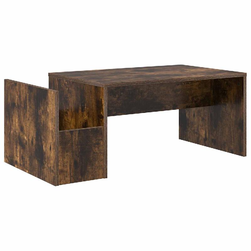 VidaXL Table basse Chêne fumé 90 x 45 x 35 cm Bois d'ingénierie Modèle Atlas Compact - 8000176_0