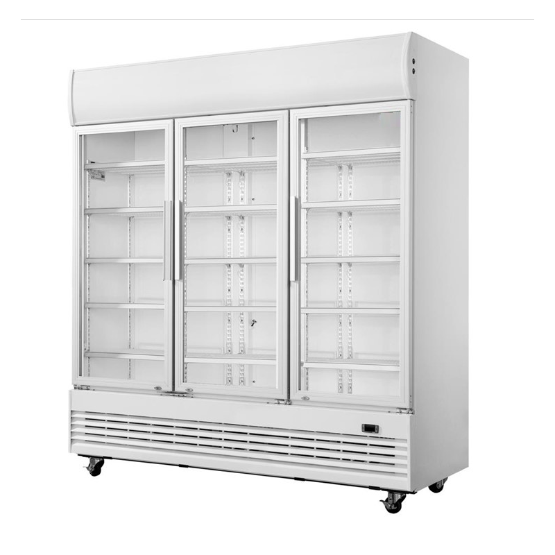 Vitrine réfrigérée murale 3 portes - capacité 1300 litres - r290 gaz écologique - 15 étagères réglables - contrôle de la température de +2°C à +10°C_0