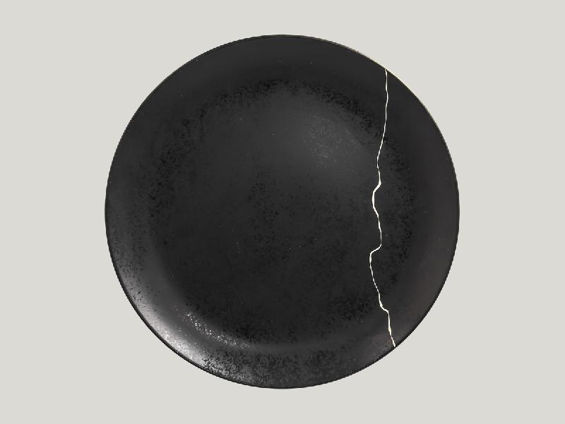 ASSIETTE COUPE PLATE ROND NOIR PORCELAINE Ø 29 CM KINTZOO RAK