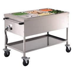 Chariot bain-marie professionnel 3 Bacs GN 1/1 sans Robinet - Bartscher - inox 200255_0