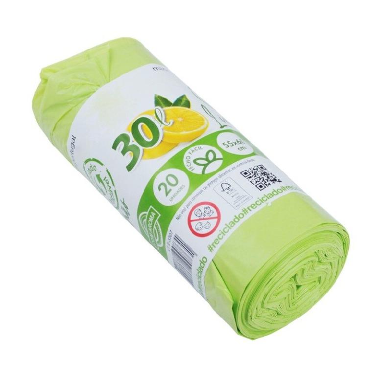 20 sacs poubelle 30 L parfum citron avec fermeture facile - 8414271048586_0