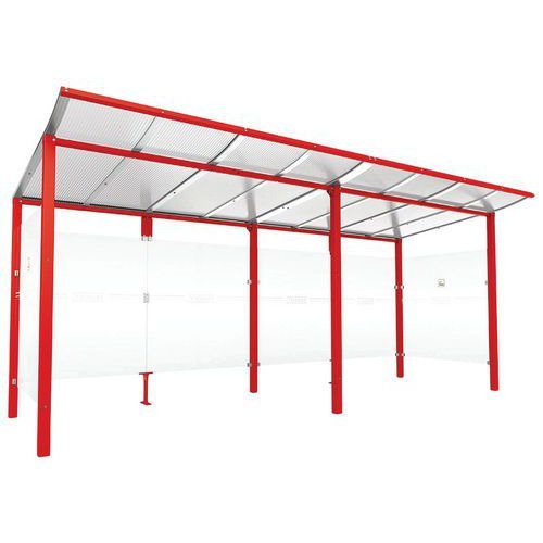 ABRI FUMEURS MODULO 5 M - ROUGE 3020 - PROCITY