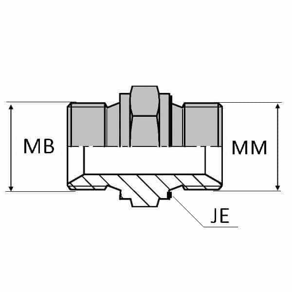 Adaptateur droit mâle BSP pour bague BS x mâle DIN forme E - 1/4' , 13.15 , 14X150_0
