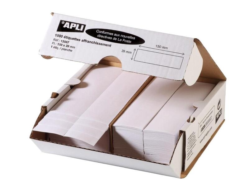 Apli 1000 étiquettes d'affranchissement, 150 x 39 mm, 1 étiqu./ planche - 8410782135678_0