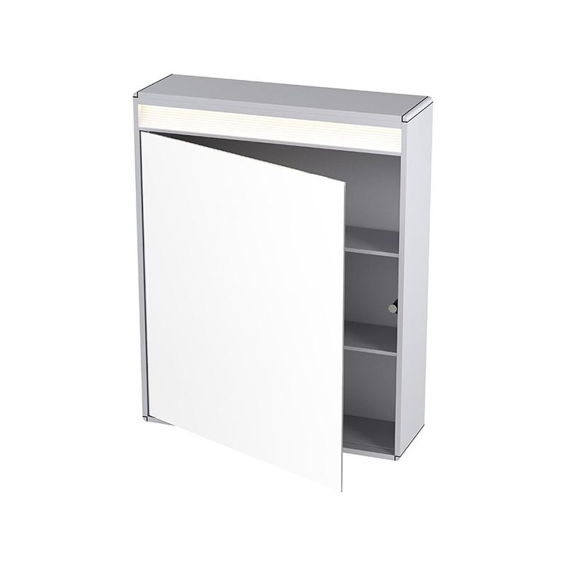 Armoire 1 porte en aluminium anodisé avec éclairage LED - ODF - 60x75cm_0