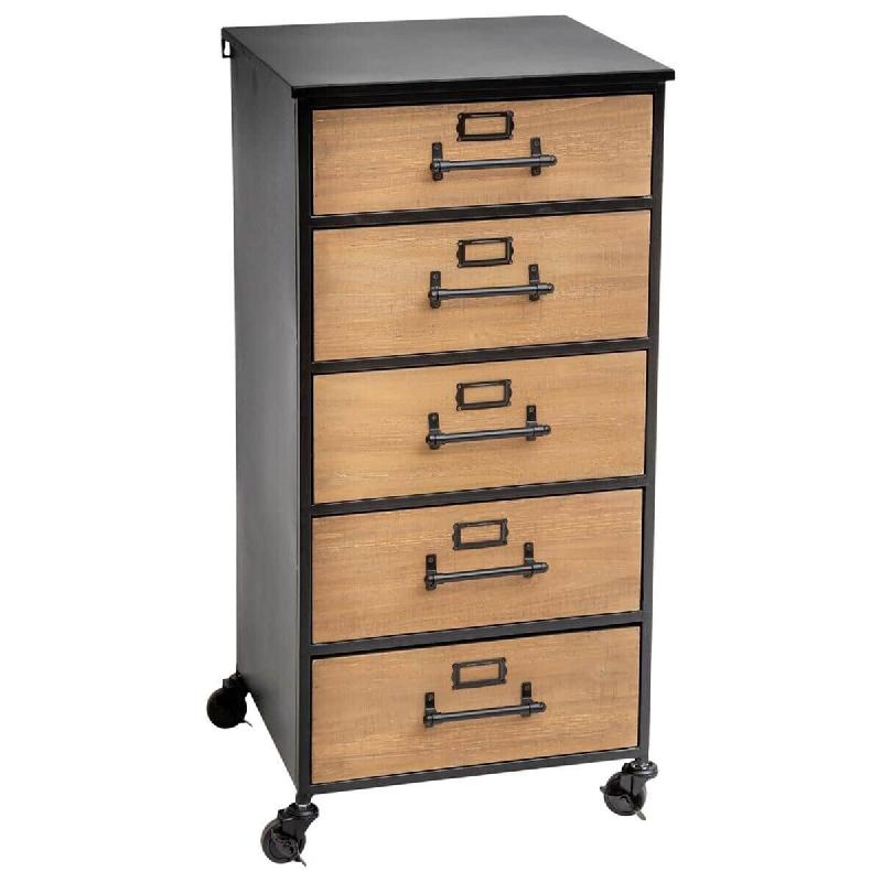 Atmosphera - Caisson à tiroirs pour dossiers 42x37x87,5 cm en fibres de bois noir - noir JJ1020_0