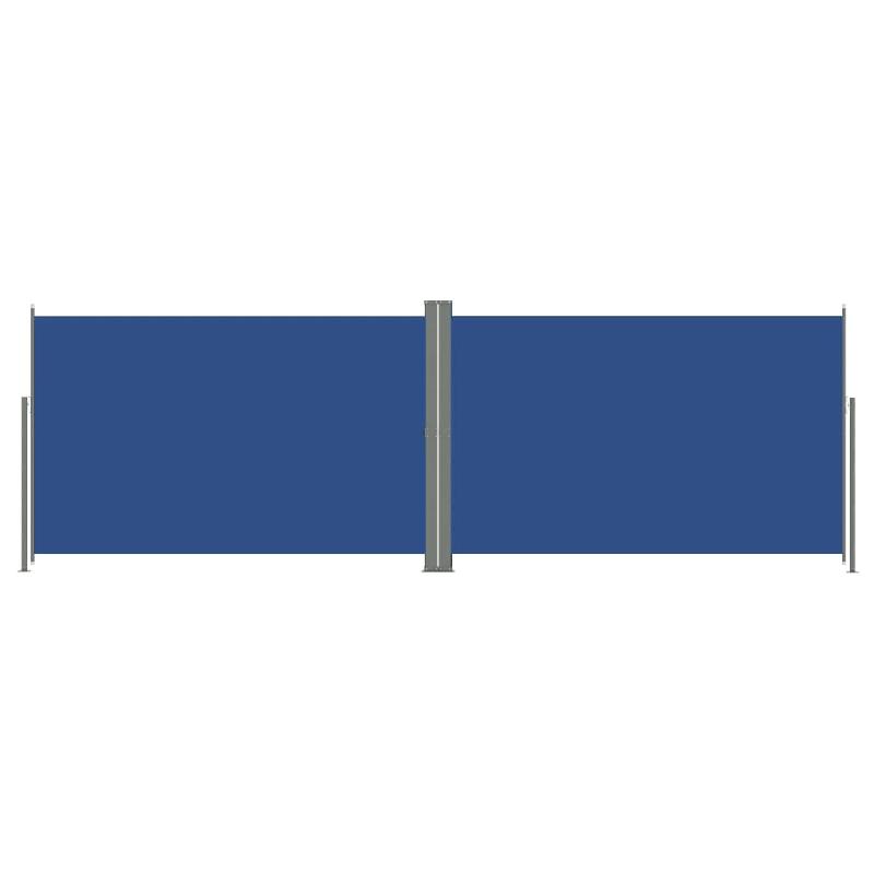 Auvent paravent store brise-vue latéral rétractable - 220 x 600 cm - Bleu - Protection visuelle pour patio, jardin, terrasse, balcon - Modèle 02_0007151_0