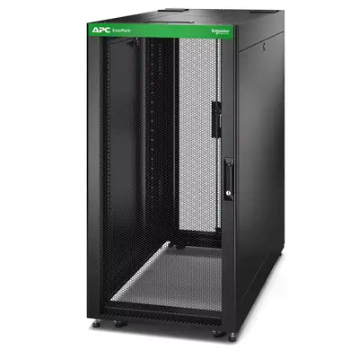 Baie EasyRack 600mm/24U/1000mm avec toit, panneau latéral, roulettes, noir_0