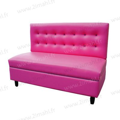 Banquette Dicky - pour hôtel - assise façon coussin - dos boutonné - dimensions sur mesure_0
